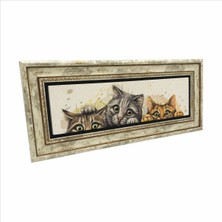 Sevimli Kediler Baskılı Taş Tablo 20X46