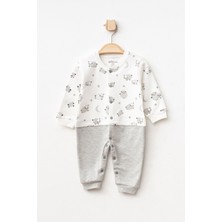 Aziz Bebe Erkek Çocuk Çıtçıtlı Kuzu Desenli Tulum 0 Ay - 6 Ay