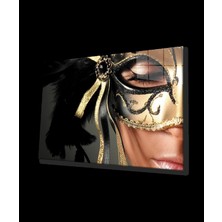 Kadınlar Altın Maske Cam Tablo