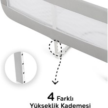 Meleni Baby 150 x 42 cm Katlanır Bebek Yatak Bariyeri x Koruyucu Baza Korkuluğu Koruma Güvenlik Bariyeri Gri