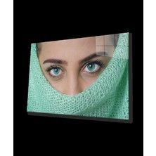 Kadınlar Turkuaz Göz Cam Tablo Women Turquoise Eye