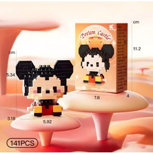 Bricks Yeni Stil Mickey Mouse ve Minnie Mouse Figür 3D Puzzle Yapboz LEGO Hobi Dekorasyon