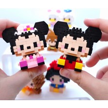 Bricks Yeni Stil Mickey Mouse ve Minnie Mouse Figür 3D Puzzle Yapboz LEGO Hobi Dekorasyon