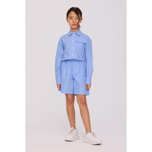 Bg Store Kız Çocuk Mavi Gömlek