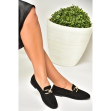 Fox Shoes U670688102 Siyah Süet Kadın Babet
