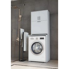 Elay Design Yasemin Kirli Çamaşır Sepetli Çamaşır Makinesi Dolabı