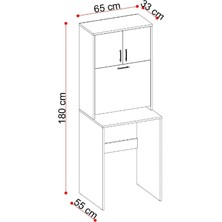Elay Design Yasemin Kirli Çamaşır Sepetli Çamaşır Makinesi Dolabı