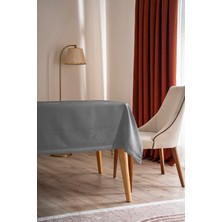 NEEA HOME Jumbo Dertsiz Pano Gri Masa Örtüsü Masaörtüsü Silinebilir Kir Leke Tutmaz Sıvı Geçirmez