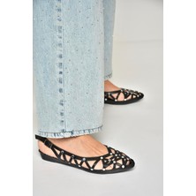 Fox Shoes U250030114 Siyah Sim Kadın Babet