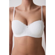 Sequin Lace Lotus Kırık Beyaz Sütyen