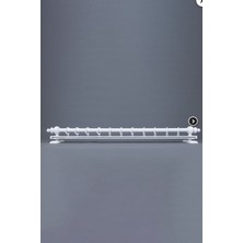 Beyaz 200 cm Tekraylı Rustik Perde Askı Seti (Ahşap Başlık ile Aluminyum Boru ve Ray)