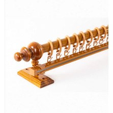 Meşe 125 cm Tekraylı Rustik Perde Askı Seti (Ahşap Başlık ile Aluminyum Boru ve Ray)