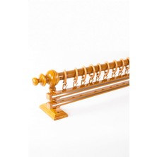 Meşe 125  cm  Çiftraylı Rustik Perde Askı Seti (Ahşap Başlık ile Aluminyum Boru ve Ray)