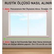 Meşe 350 cm Tekraylı Rustik Perde Askı Seti (Ahşap Başlık ile Aluminyum Boru ve Ray)