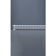 Beyaz 300 cm Çiftraylı Rustik Perde Askı Seti (Ahşap Başlık ile Aluminyum Boru ve Ray)
