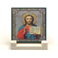 Pantogrator Isa Görseli Baskılı Taş Masaüstlük 10X10