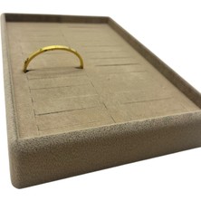 Megass Dekor Yerli Üretim Süet Kumaş Kahve Renk 22/14 cm Batırmalı Bileklik Kelepçe Tablası