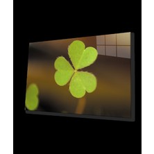 Üç Yapraklı Yonca Yeşil Cam Tablo