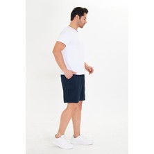 Erkek Stretchfit Kargo Cepli Esnek Şort Lacivert 6040-L