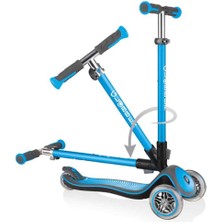 Globber Elite Deluxe 3 Tekerlekli Katlanabilir Mavi Scooter