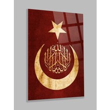 Taulart Osmanlı Sancağı Bayrağı Kırılmaz Lüks Cam Tablo Ev, Iş Yeri, Ofis Hediyesi