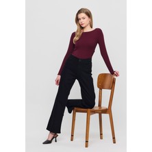 3027 Yanları Büzgülü Bluz Bordo