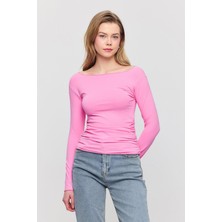 3027 Yanları Büzgülü Bluz Pembe