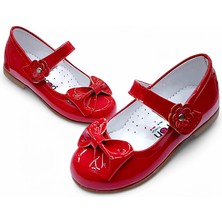 Beebron Ortopedik Kız Babet Bebek Balerin Ayakkabısı Glossy Series Yf2502 Rugan Kırmızı 23