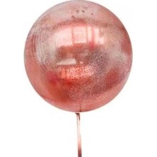 Kırmızı Simli Yuvarlak Şeffaf Balon 24 Inç