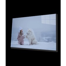 Çocuk ve Köpek Cam Tablo