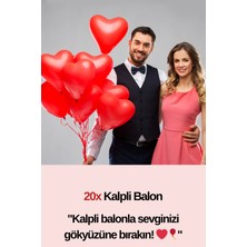 20 Adet Kalpli Balon Love Yazılı Balon Kalpli Konfeti Sevgililer Günü Özel Gün