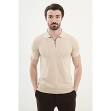 Triko Polo Fermuarlı Yaka