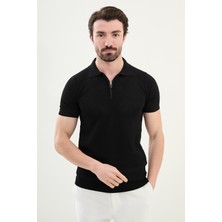 Triko Polo Fermuarlı Yaka