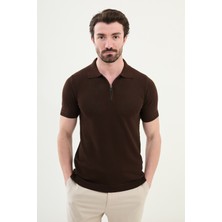 Triko Polo Fermuarlı Yaka