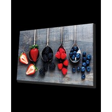 Kaşıklarda Meyveler Cam Tablo Fruits On Spoon