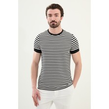 MCR Penye Çizgili Bisiklet Yaka