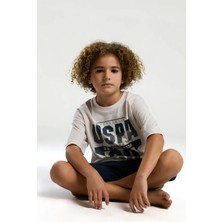U.s. Polo Assn. US2024 Taş Pamuklu Erkek Çocuk Kısa Kollu Bermuda Takım