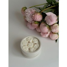 Ahşap Fitilli Şakayık Modeli Kokulu Mum Dekoratif Kase Beton Kapaklı