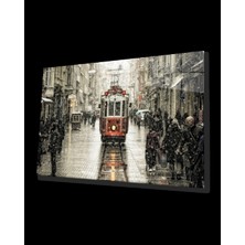 Istanbul Istiklal Caddesi Tramvay Kış Manzaralı  Cam Tablo
