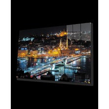 Gece Kuşbakışı Istanbul Manzarası Cam Tablo