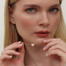 Luminis JEWEL14 Ayar  Kalp Figürlü Taşlı Altın Kolye – Aşkın Zarif Hali
