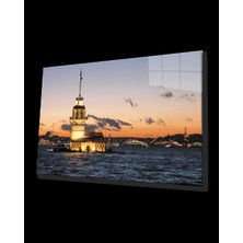 Istanbul Gün Batımı Kız Kulesi Manzarası  Cam Tablo