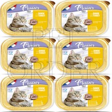 Plaisir Hindi Etli Pate Yetişkin Kedi Yaş Maması 100 gr 6 Adet