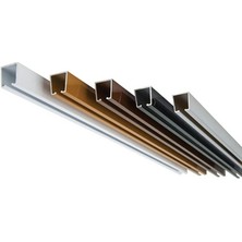 Antrasit 350 cm Ray Rustik Perde Askı Rayı Aluminyum Ray)