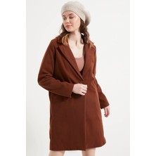 Kadın Çikolata Kaşe Kaban