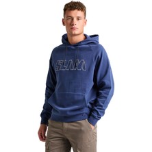 Slam Logo Hoodie Erkek Mavi Sweatshirt