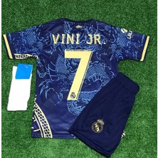 Dayıbalı Vinicius Junior Vini Jr. 2023/24 Yeni Sezon Dragon Ejderha Desenli Çocuk Forması Blue