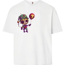 Book OrBook Crochetzombie  Çift Iplik Dokumalı Rahat Kalıp PAMUK T-Shirt