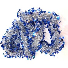 Ttt Mavi Gümüş Renk  Çift Renk Sim Süs 180 cm