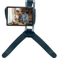 Aots® 360 Derece Dönebilen Mutfak Masaüstü Telefon Tablet Tutucu Ayarlanabilir Esnek Ayaklı Metal